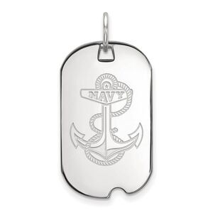 Sterling Silver U.S. Naval Academy Dog Tag Pendant